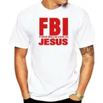 FBI FIRM BELIEVER IN JESUS T 恤透氣定制純棉圓領基本款純色抗皺春秋襯衫