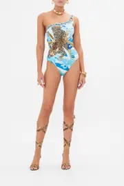 ONE SHOULDER ONE PIECE SKY CHEETAH