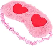 FRCOLOR Heart Eye Plush Sleep Eye Mask Lightweight Comfortable Blindfold for Travel Naps Sleep for Light Blocking and Eye Fatigue Relief for Home the Go