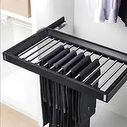 Wardrobe Drying Rack Above Washing Machine Pull Out Clothes Hanger Pull Out Trousers Rack for Closet Space Saving Aluminum Alloy Closet Organizer(85~120cm/33.5~47.2in)