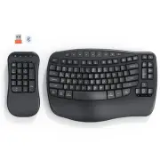 Ergonomic Wireless Keyboard with Separate Numeric Keypad, Wave Flexible 2-in-...