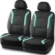 Skechers Memory Foam™ Car Seat Covers, Air Cool Mesh Thick Seat Covers,Two Front Seat Covers, Airbag Compatible, Automotive Comfort & Protection for Most Cars,Van,Trucks, SUVs(Green,Two Front)