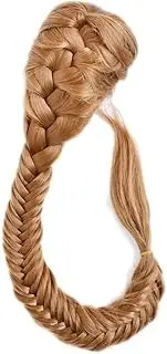 Beauty 50 cm Synthetic Women's Straight Fishtail Extension Adjustable Drawstring with Two Clips Braid Pigtail Ponytail Extensions Accessories(Honey Blonde)