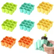 Silicone Seed Starter Tray - 8-Pack Seedling Starter Trays with Flexible Pop-...