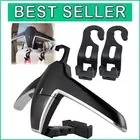 Multi-Purpose Car Back Seat Headrest Hanger with 2 Heavy-Duty Hooks - Black