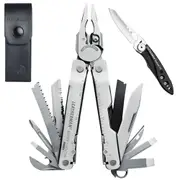 Leatherman Supertool 300 Stainless Multi-Tool & Leather Sheath & Skeletool KB
