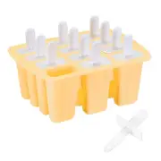 Silicone Ice Pops Molds 12Pcs, Homemade Ice Cream Mold Set - Yellow