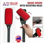2x Magic Lint Fluff Dust Brush Pet Hair Fabric Remover Cloth Dry Cleaning Swivel