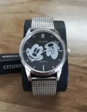 Citizen Eco-Drive Disney Mickey Mouse FE7060-56W Mesh Band 40mm Box & Papers