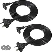 5m Au Figure 8 Cable for TV PS3 (2 Pack) 2 Prong 250v L Shaped Female iec 320 c7 AC Power Cords 5 Meters Extension