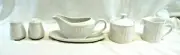 Oneida Majesticware Athena White Salt,Pepper,Gravy Boat,Sugar Bowl,Creamer C1101