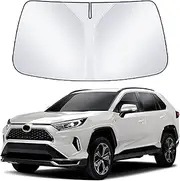 Front Windshield Sun Shade Car Window Sunshade Custom Fit Compatible with Toyota RAV4 SUV Crossover LE XLE Premium XLE Adventure Hybrid Prime 2024 2023 2022 2021 2020 2019 Sun Cover Visor