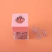 Pink Magnetic Paper Cilp Dispenser Holder Clear Acrylic Organizers with Magnetic Top for Desk Cute Office Binder Clip, Hair Clip,Paper Clip Holders