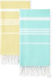 Antfuny 2 Packs Turkish Beach Towels Quick Dry Sand Free Oversized Bath Swim Pool Towel Extra Large XL Big Blanket Adult Travel Essentials Cruise Accessories Must Haves Clearance Vacation Stuff