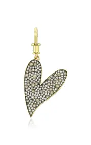 [Charms Company] Be Mine 14k Yellow Gold Diamond Mega Heart Necklace