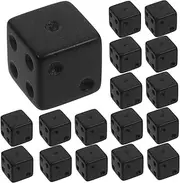 KONTONTY 30pcs Frosted Black Dice Portable Game Props for Board Games Parties Classroom Activities Acrylic Dices for Fun Engagement