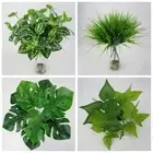 Home Cloth Wedding Decor Artificial Plant Foliage Bush Green Grass Fake Leaf
