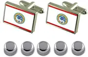 [Select Gifts] Shirt Dress Studs Almaty City Kazakhstan Flag Cufflinks