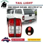 Pair LH+RH Tail Lights Rear Brake Red Lamps For Nissan Navara D22 D23 Ute 97~15