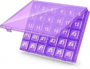 Monthly Pill Organizer Once a Day - 30 Day Pill Organizer Box - Easy to Open - Large Compartments Portable Case for Travel, Month Pill Cases Medicine Organizer for Vitamin (Purple)
