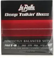 La Bella 760T-B White Nylon Tapewound Bass Strings - Standard 5-string .060-.135