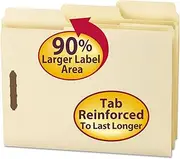 Smead 14535 Supertab File Folders with Fastener 1/3 Cut 11 Point Letter Manila 50/Box