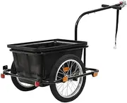 Bike Trailer, Bicycle Cargo Cart Carrier Wagon, Attachment for Ebike, Vevor Trailers, Storage - Black 50 L