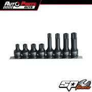 SP Tools 1/2"Dr Impact Bit Socket Rail Set - Tamper Spline - 8pc | SP20385