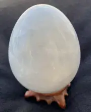 Natural Blue Celestite Quartz Crystal Egg 331g 8cmHx5cmWxL Specimen Healing