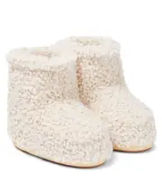 [Moon Boot Kids] Moon Boot Kids Icon Low faux shearling snow boots UK 0 neutrals