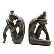 Unique Decorative Girl Thinker Bookends, Home Office Books Shelves Bronze