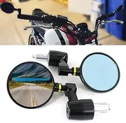 Xitomer Universal Bar End Mirror Fit for MT-07 FZ07 Rear View Mirror Fit for MT-09 FZ-09 MT-10 2017 2018 2019 2020 2021 2022 Motorcycle Mirrors Round Folding Bar End Side Mirror