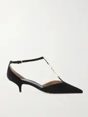 [Ferragamo] Ferragamo - Traci Embellished Suede Pumps - Black - US11.5 US11.5 Black