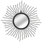 Sunburst Black Wall Mirror 60cm Decorative Round Home Accent Modern Design