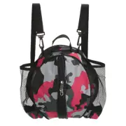 Basketball Bag Backpack with 2 Shoulder Straps/2 Side Pockets, Camo Red