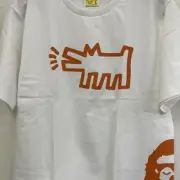 BAPE x Keith Haring Foundation Tee 1 T Shirt Sz L White A Bathing Ape 2018