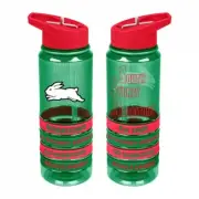 125593 SOUTH SYDNEY RABBITOHS NRL LOGO TRITAN PLASTIC DRINK BOTTLE WRIST BANDS