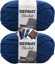 [Bernat] Blanket Yarn - Big Ball (10.5 oz) - 2 Pack with Pattern (Lapis)