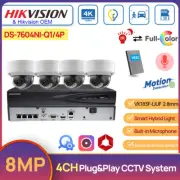Hikvision 4CH Security CCTV System 8MP Hybrid Light IR+ColorVu Dome Camera Audio