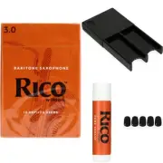 D'Addario Rico Baritone Saxophone Reeds Accessories Bundle - 3.0 (10-pack)