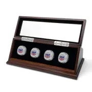 Championship Ring Display Case Big Ring Storage Box (Espresso, 4 Slots)