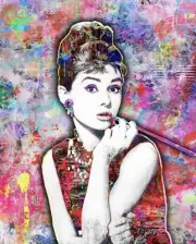 Audrey Hepburn 12x18in Poster, Audrey Hepburn Tribute Pop Art Free Shipping US