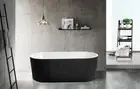 Fluted Oval Shape Freestanding Bath Tub Exterrior in Matt Black ,interrior in...