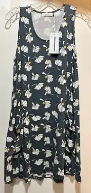 NWT Ava Sky Dress Wo In Gray Fan Flair Size Small