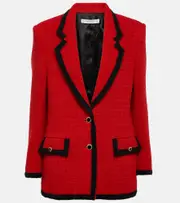[Alessandra Rich] Alessandra Rich Wool-blend bouclé jacket AU 8 red
