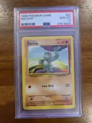 1999 POKEMON GAME MACHOP PSA GRADED 10