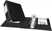 Avery Mini Durable 3 Ring Binder, 2" Round Rings, Holds 5.5" x 8.5" Paper, Label Holder, 1 Black Binder (27554)