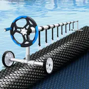Pool Cover 600 Micron 6.5x3m w/ Roller 5.55m Black Solar Blanket