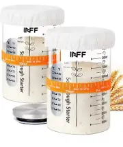 Sourdough Bread Starter Kit- 34 oz Lg. - Starter Jar Glass with Measuring Spoon