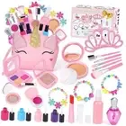 Pretend Makeup for Toddlers, Kids Makeup Kit for Girl, Play Makeup Unicorn Bag